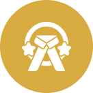 Karate belt emblem with stars